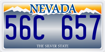 NV license plate 56C657