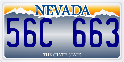 NV license plate 56C663