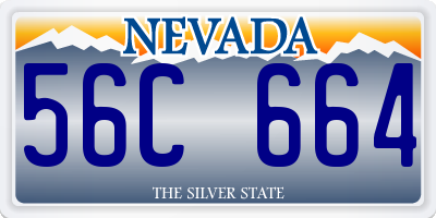 NV license plate 56C664