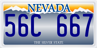 NV license plate 56C667