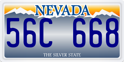 NV license plate 56C668