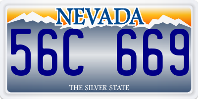NV license plate 56C669