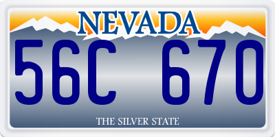 NV license plate 56C670