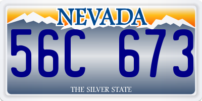 NV license plate 56C673