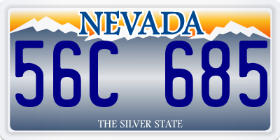 NV license plate 56C685