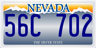 NV license plate 56C702