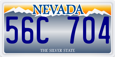 NV license plate 56C704