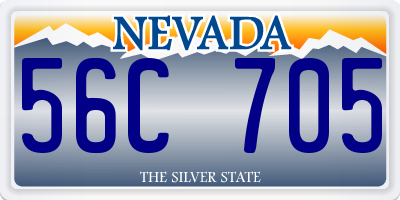 NV license plate 56C705