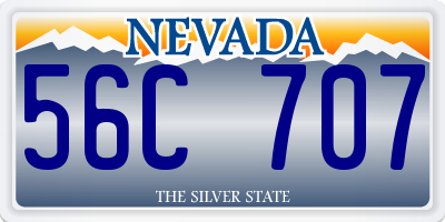 NV license plate 56C707