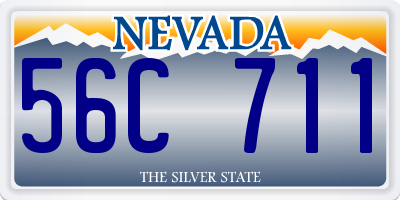 NV license plate 56C711