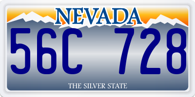 NV license plate 56C728