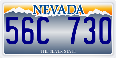 NV license plate 56C730