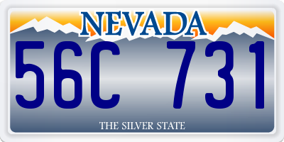 NV license plate 56C731