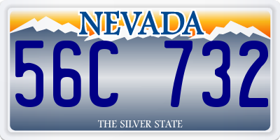 NV license plate 56C732