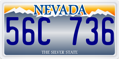 NV license plate 56C736