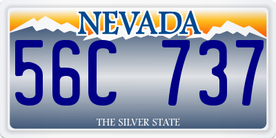 NV license plate 56C737
