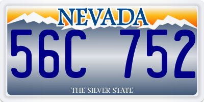 NV license plate 56C752