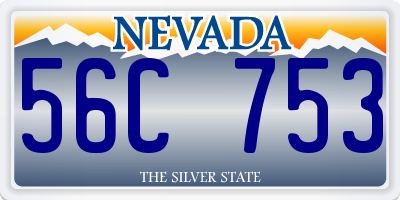 NV license plate 56C753
