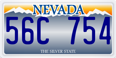 NV license plate 56C754