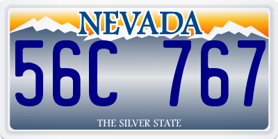 NV license plate 56C767