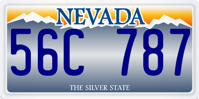 NV license plate 56C787