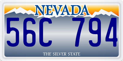 NV license plate 56C794