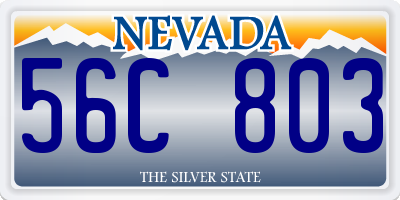 NV license plate 56C803