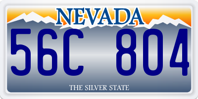 NV license plate 56C804
