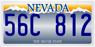 NV license plate 56C812