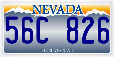 NV license plate 56C826