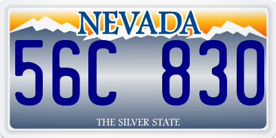 NV license plate 56C830