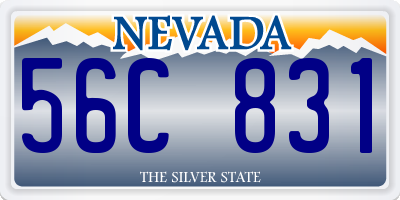 NV license plate 56C831