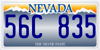 NV license plate 56C835