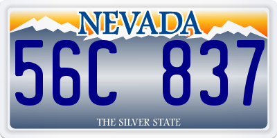 NV license plate 56C837