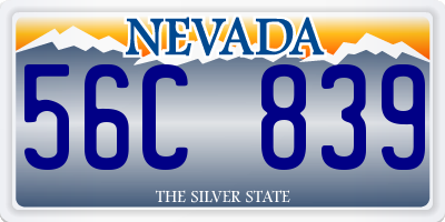 NV license plate 56C839