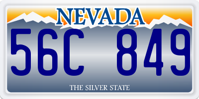 NV license plate 56C849