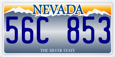 NV license plate 56C853