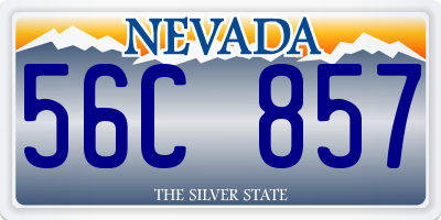 NV license plate 56C857