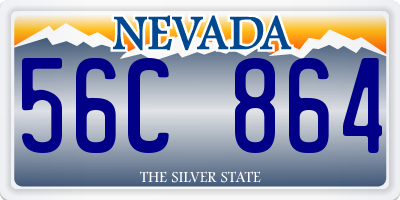 NV license plate 56C864