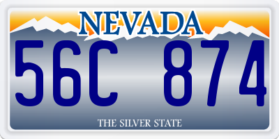 NV license plate 56C874