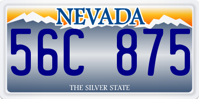 NV license plate 56C875