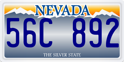 NV license plate 56C892