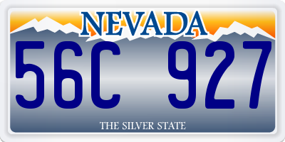 NV license plate 56C927