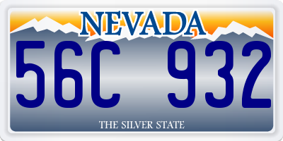NV license plate 56C932