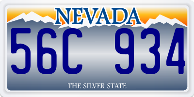 NV license plate 56C934