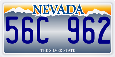 NV license plate 56C962