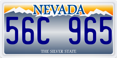 NV license plate 56C965