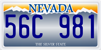 NV license plate 56C981