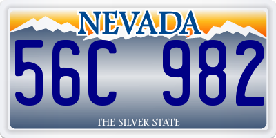 NV license plate 56C982