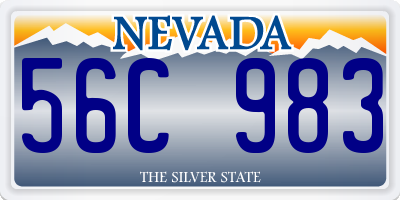 NV license plate 56C983